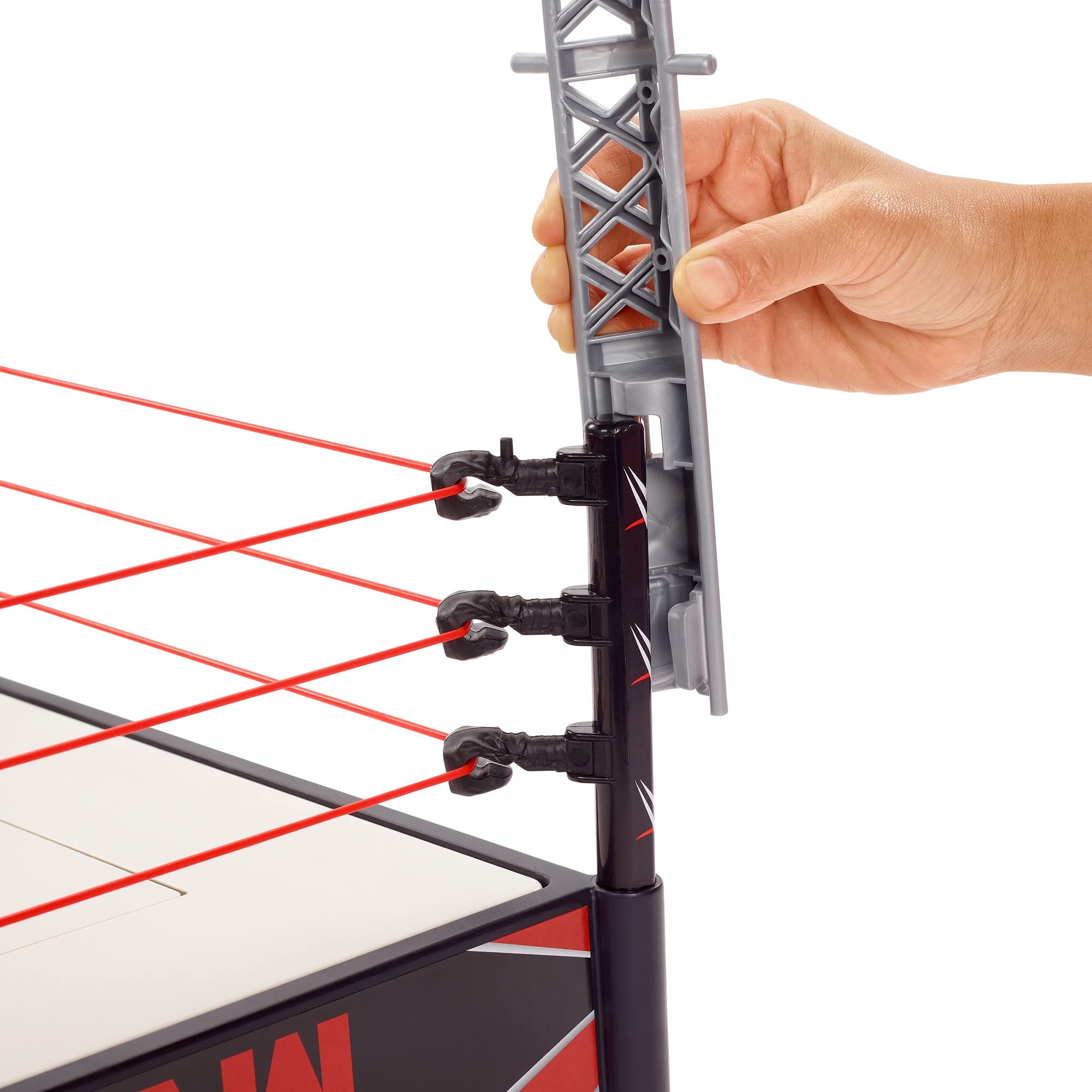 Mattel WWE Kickout Ring Wrekkin Playset with Randomized Ring Count, Springboard Launcher, Crane, WWE Championship & Accessories, 13-Inch X 20-Inch Ring, Multicolor