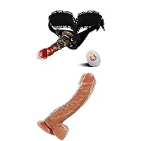 Realistic Vibrating Dildo with Strong Suction Cup and Strap on Harness Thrusting Horse Dildo