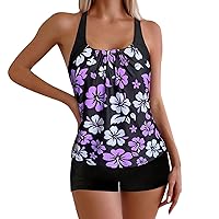XJYIOEWT Swimsuits for Women Board Shorts Normal Swimsuit Backless 2 Piece Printing Adjustable Print Multi Color Padded