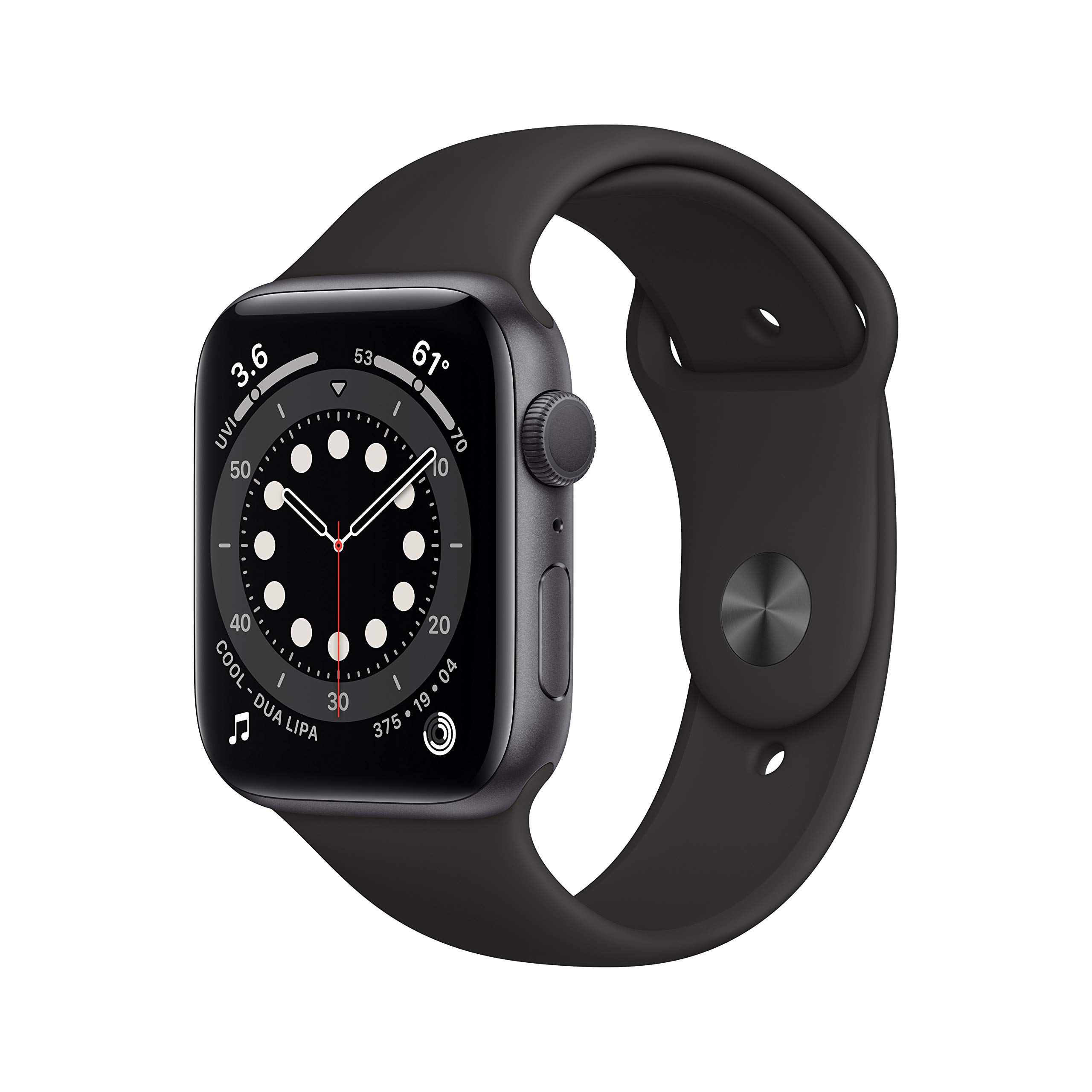 Apple Watch Series 6 (GPS, 44mm) - Space Gray Aluminum Case with Black Sport Band