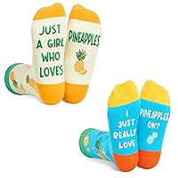 HAPPYPOP Pineapple Gifts for Women and Kids 7-10 Years, Funny Hawaiian Pineapple Socks