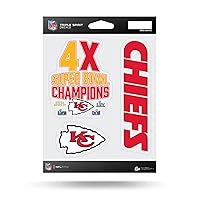 Rico Industries NFL Football Kansas City Chiefs 4X Super Bowl Champions Triple Sticker Sheet