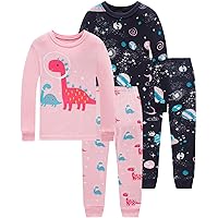 Dolphin&Fish Boys and Girls Soft Pajamas 100% Cotton Toddler Pjs Long Sleeve Kid Sleepwear Sets