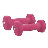 Sunny Health & Fitness Neoprene Coated Hex Shaped Dumbbell Non-Slip Fitness Weights for Home Gym Exercise, Full Body Workout Strength Building, Weight Loss, Sold in Pairs - Sizes - 2LB, 5LB, 8LB, 10LB