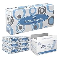 Dynarex DynaCare Facial Tissue - 2-Ply Absorbent White Face Tissues for Office, Home & Commercial Use, Car, Facilities - White, 8x7