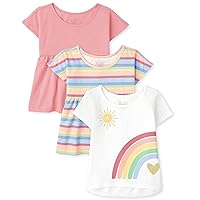 The Children's Place Baby Girls' and Toddler Short Sleeve Flutter Knit Shirts