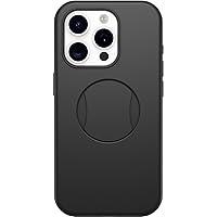 OtterBox iPhone 15 Pro (Only) OtterGrip Symmetry Series Case - BLACK, built-in grip, sleek case, snaps to MagSafe, raised edges protect camera & screen