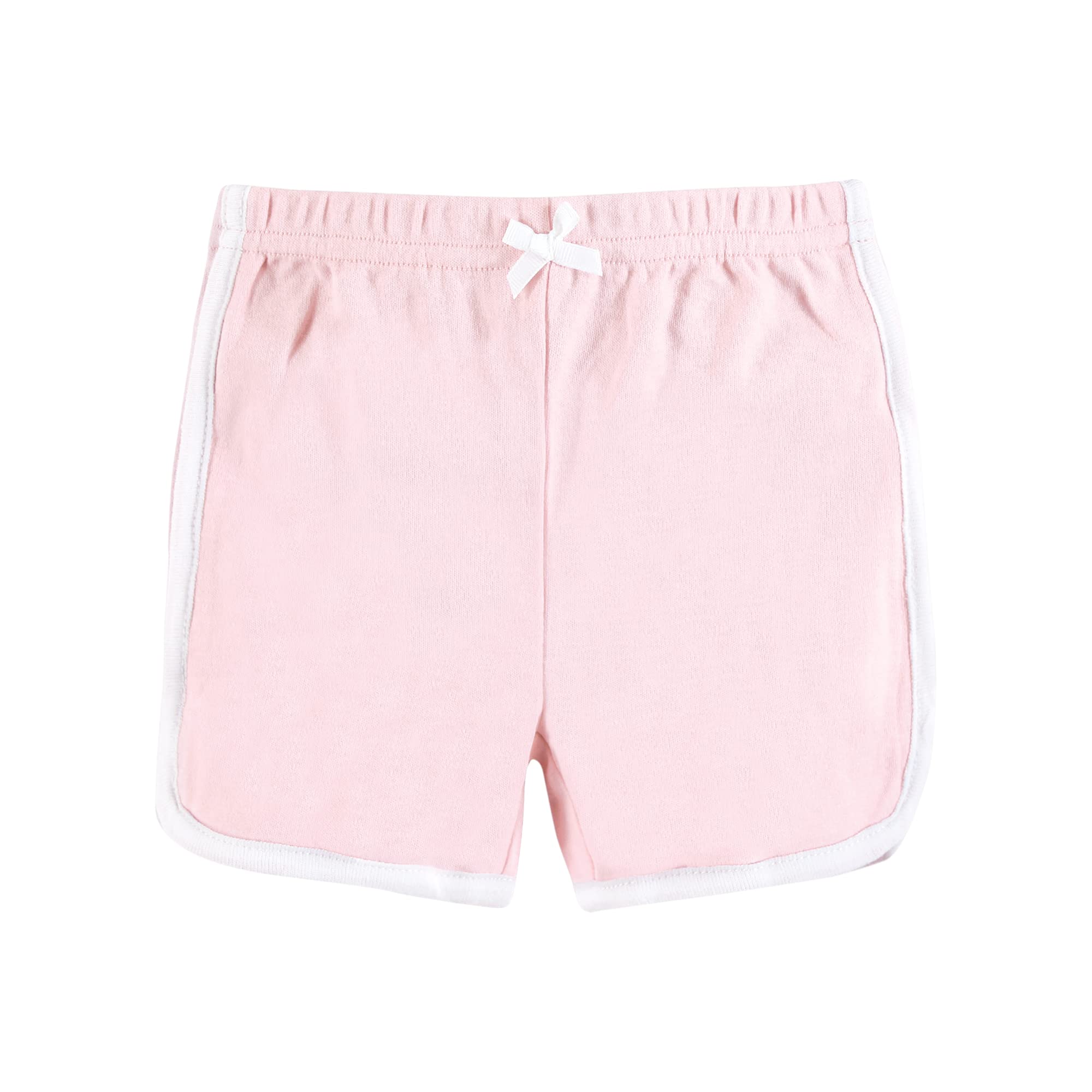 Hudson Baby Unisex Baby and Toddler Shorts Bottoms 4-Pack, Pink White, 0-3 Months