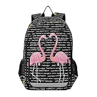 ALAZA Valentines Pink Flamingo Heart Laptop Backpack Purse for Women Men Travel Bag Casual Daypack with Compartment & Multiple Pockets