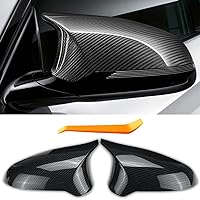 M Sport Side Carbon Fiber Mirror Cover Caps Replacement for 2014-2019 BMW M4/F82 F83 M3/F80 M2/F87 Accessories Exterior Trim Body Parts Tuning, 1Pair (Left-Right)