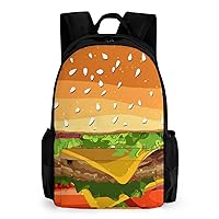 Cheeseburger Fast Food Pattern Laptop Backpack for Men Women Shoulder Bag Business Work Bag Travel Casual Daypacks