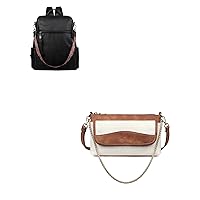 FADEON Small Purses for Women Clutch Wristlet Crossbody Bag and Laptop Backpack