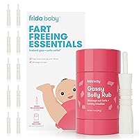 Frida Baby Fart Freeing Essentials | Includes Windi and Gassy Belly Rub for Safe, Natural, and Instant Gas and Colic Relief for Infants and Babies, 10 count