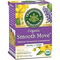 Traditional Medicinals Organic Smooth Move Herbal Stimulant Laxative Tea, 16 Count (Pack of 6)