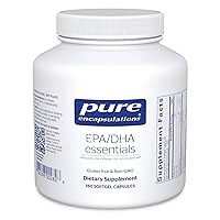 EPA/DHA Essentials - Fish Oil Concentrate Supplement to Support Cardiovascular Health - Premium EPA & DHA Supplement with Omega 3-180 Softgel Capsules