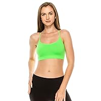 Kurve American Made Basic Crop Tank Top Bra Cami, UV Protective Fabric UPF 50+ (Made with Love in The USA)