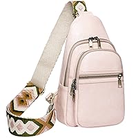Flovey Sling Bag for Women Crossbody, PU Leather Small Sling bags Sling Chest Shoulder Backpack for Traveling Hiking
