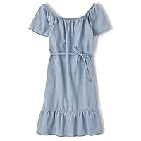 The Children's Place girls Mommy And Me Chambray Tiered Dress