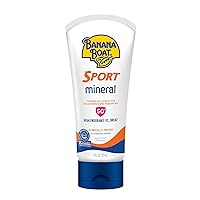 Sport 100% Mineral Sunscreen Lotion SPF 50, 6oz | Banana Boat Mineral Sunscreen, Oxybenzone Free Sunscreen, Sport Sunscreen, Sunblock, Banana Boat Lotion Sunscreen SPF 50, 6oz