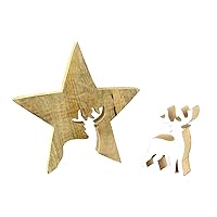 Homeford Wooden Star and Reindeer Puzzle, 8-1/2-Inch