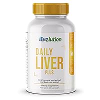 Daily Liver Plus Liver | 60 Capsules Liver Cleanse Detox & Support Supplement with Milk Thistle, Dandelion, Turmeric, Artichoke for Enhanced Liver Health & Repair - Ideal for Daily Use