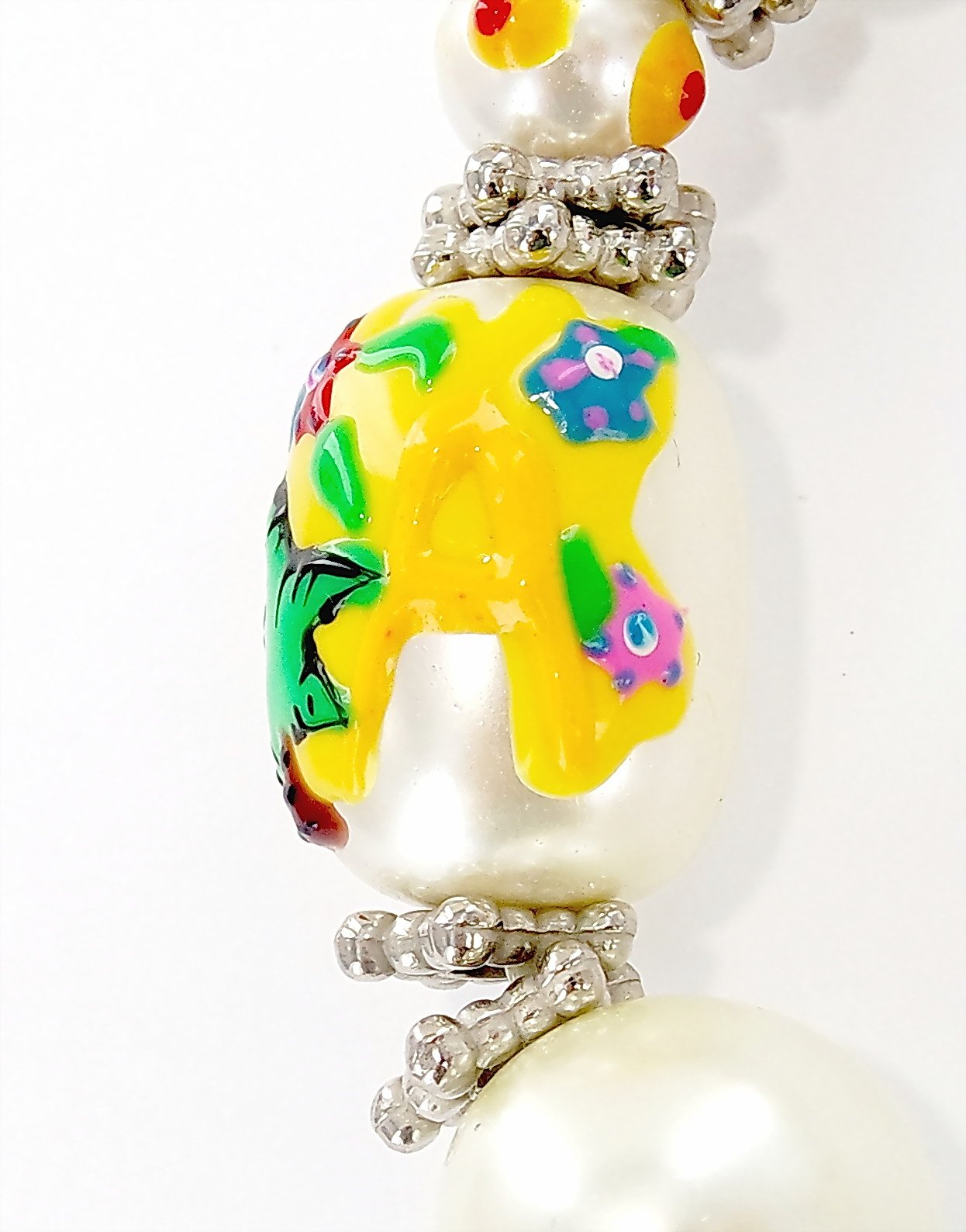 Linpeng girls Beads Bracelet, Parrot Aloha/White - Iup-15-5, 7 5 inch US