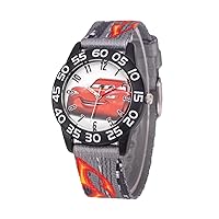 Disney Pixar Cars 3 Kids' Plastic Time Teacher Analog Quartz Nylon Strap Watch