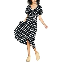 Sanctuary Clothing Womens Polka-Dot Wrap Dress