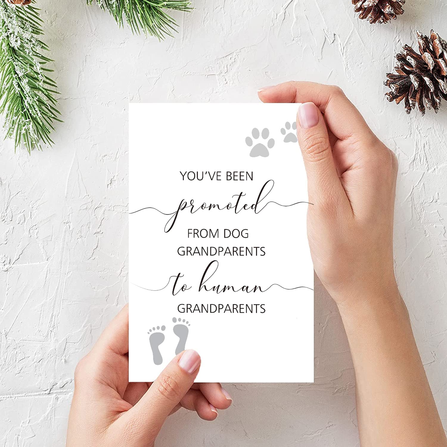 Funny Pregnancy Announcement Card for Grandparents, New Baby Card, Cute Pregnancy Revel Card for Grandparents, Promoted to Human Grandparents