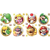RoomMates RMK5224SCS Super Mario Character Peel and Stick Wall Decals, Yellow, Green, red