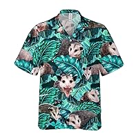 Funny Bigfoot Button Down Short Sleeve Holiday Summer Beach Tropical Bigfoot Surfing Hawaiian Shirt