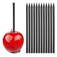 30 Pieces Acrylic Candy Apple Sticks, 6 Inches Halloween Black Pointed Acrylic Rods, Caramel Apple Sticks, Cake Pop Sticks, Acrylic Sticks for Dessert Chocolate Covered Apples