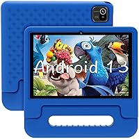 10 inch Android 13 Kids Tablet - Powerful Quad-Core, 2GB RAM, 32GB ROM, 5MP Camera - with Convertible Shockproof Case-Stand, Parental Controls, 5000mAh Battery
