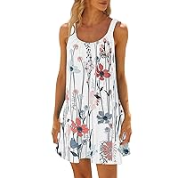 Womens Summer Casual Beach Dresses 2024 Sleeveless Fashion Mini Dress Halter Neck Dresses Sundresses
