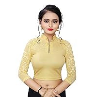 Women's & Girl's Cotton Lycra Long Sleeve Stretchable Readymade Blouse Free Size