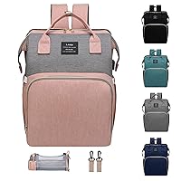 Baby Diaper Bag Backpack, Diaper Bag with Changing Station Girl Boy Diaper Bag, Large Capacity, 900d Excellent Oxford（Pink Grey）