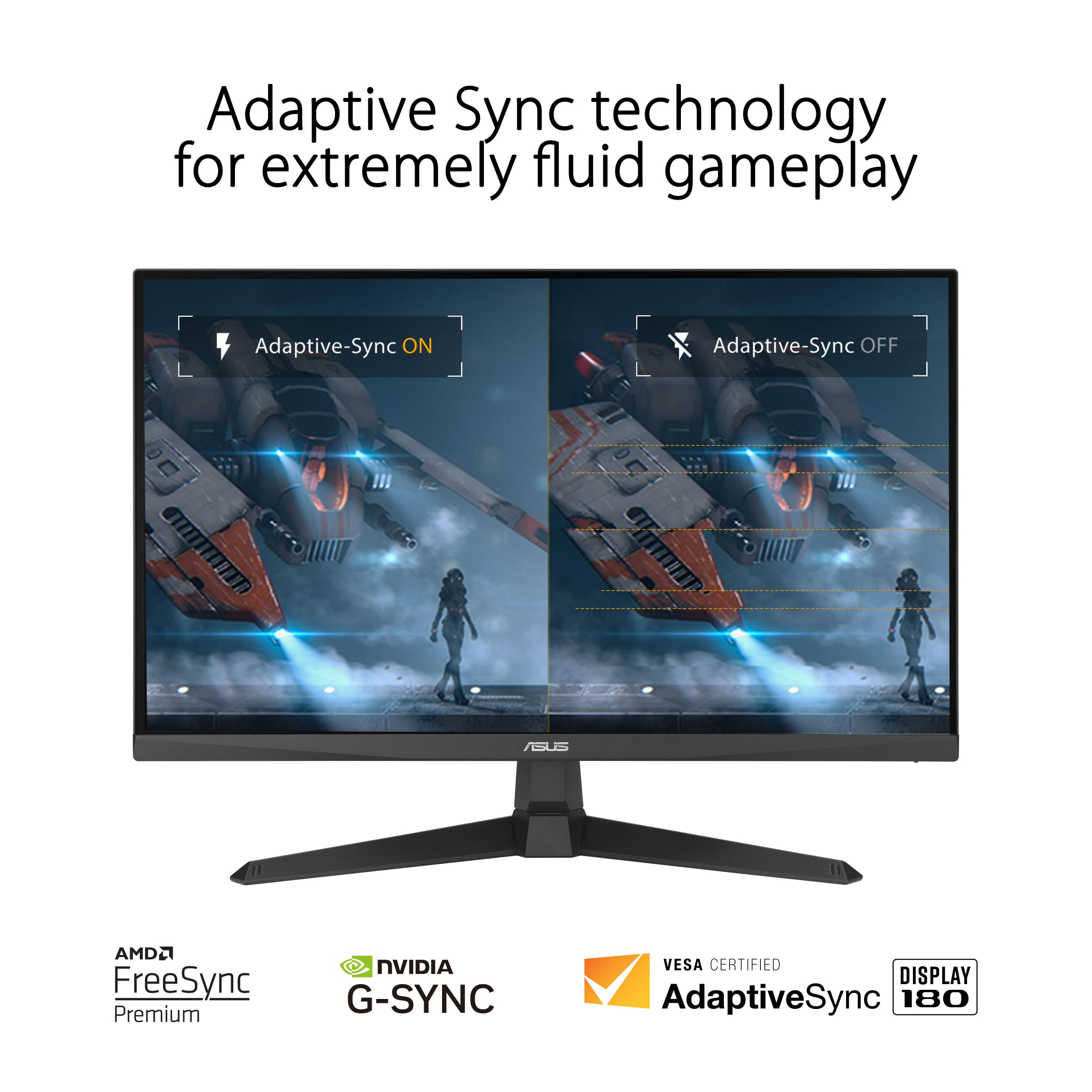 ASUS TUF Gaming 27” 1080P Monitor (VG279Q3A) – Full HD, 180Hz, 1ms, Fast IPS, Extreme Low Motion Blur Sync, FreeSync Premium, G-SYNC Compatible, Variable Overdrive, 99% sRGB, DisplayPort, HDMI