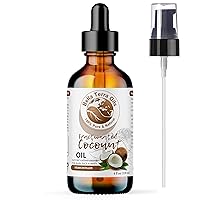 Bella Terra Oils Coconut Oil Fractionated. 4oz. 100% Pure. Always Liquid. Chemical-free. Carrier Oil for Essential Oils. Natural Moisturizer for Hair, Skin, Nails, Stretch Marks