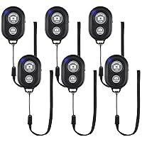 6 Pack Wireless Camera Remote Shutter for Smartphones, Wireless Phone Camera Remote Control Compatible with iPhone/Android Cell Phone, Create Amazing Photos and Selfies, Wrist Strap Included