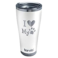 Tervis My Pet Glacier White Triple Walled Insulated Tumbler Travel Cup Keeps Drinks Cold & Hot, 30oz Legacy, Glacier White