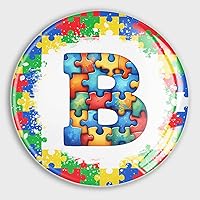 Autism Awareness Decorations Refrigerator Magnet with Letter B Watercolor Glass Magnet for Locker Party Thanksgiving Day Door Decorations Gifts for Adult