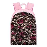Leopard Sequins Pattern Travel Laptop Backpack 13 Inch Lightweight Daypack Causal Shoulder Bag