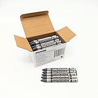 Bulk Wrapped Crayons Box of 52 (GRAY) for Crafting, Parties, Kids - Paper Wrapped - Safety Tested Compliant with ASTM D-4236