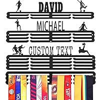 Goutoports Personalized Medal Hanger Display Holder Tiered Award Rack - Custom Text Color and Images for Athletes Easy to Install
