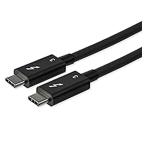 StarTech.com 2.6ft (80cm) Passive Thunderbolt 3 Cable, 40Gbps, 100W PD, 4K/5K Video, Thunderbolt Cable, Compatible with USB4/DP Alt Mode, Thunderbolt 4, USB 3.2/Type-C (TBLT34MM80CM)