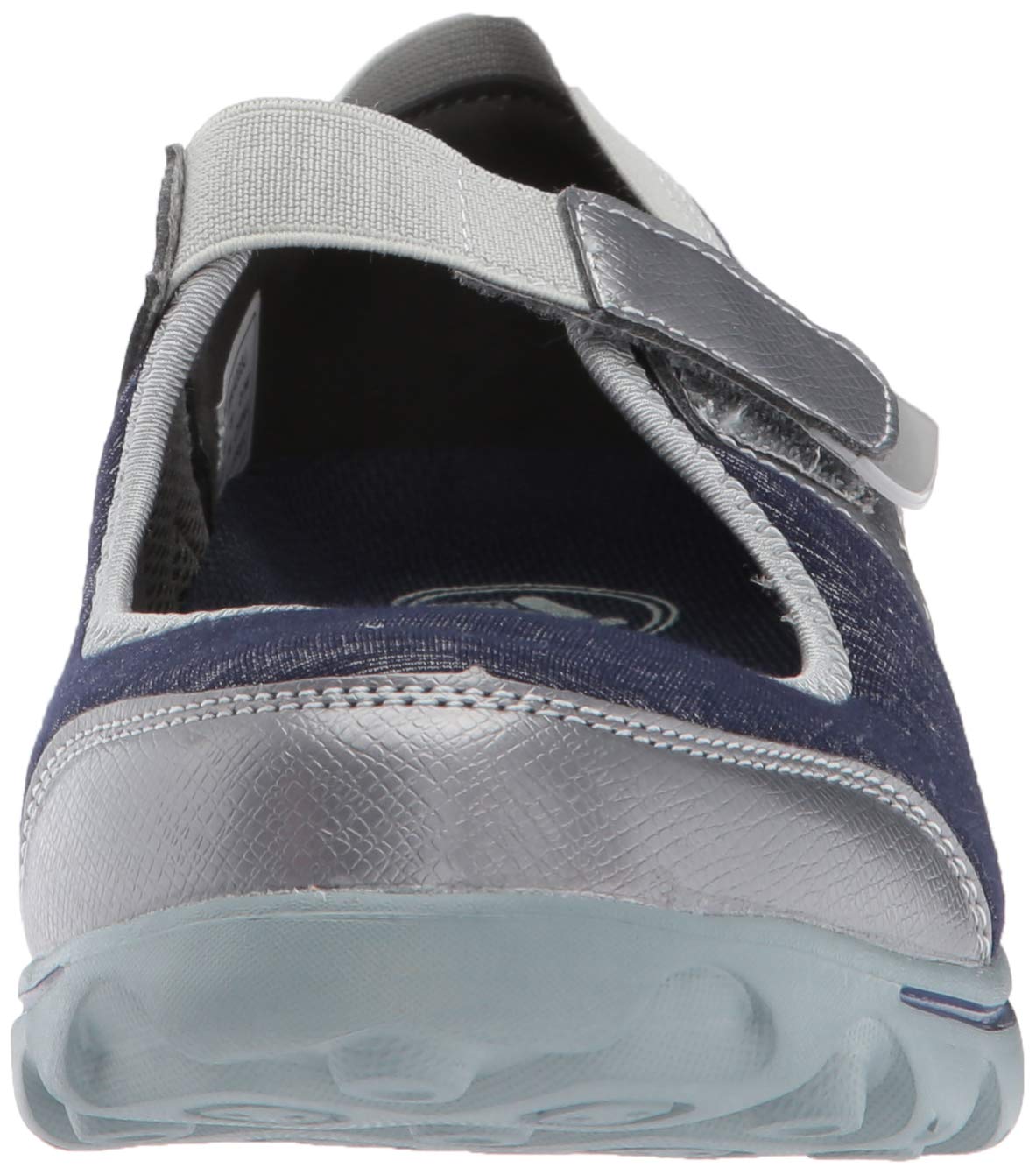 Propet Women's Onalee Mary Jane Flat, Blue/Silver, 12 Wide