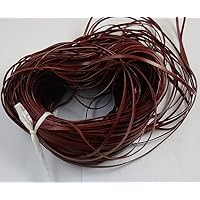 WellieSTR Genuine Cow Lace 3x1mm 25 Yards Flat Leather Lacing Leathercraft- Red Brown Color/Craft Lace Leather Flat Cord DIY Rope Strings Bracelet Tangerine