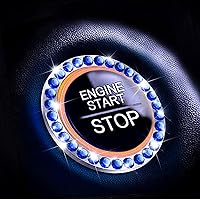 Bling Car Ring Smblem Sticker, Bling Car Accessories for Push to Start Button, Key Ignition Starter & Knob Ring Royal Blue