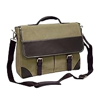 Livingston Leather Briefcase, Olive Brown, One Size