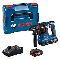 Bosch Professional 18V System battery hammer drill GBH 18V-22 (with SDS plus, suitable for drilling holes between 6 mm and 10 mm, incl. 2 x 4.0 Ah batteries, GAL 18V-40 charger, in L-BOXX)